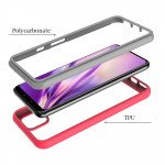 Wholesale Google Pixel 4 Clear Dual Defense Hybrid Case (Red)